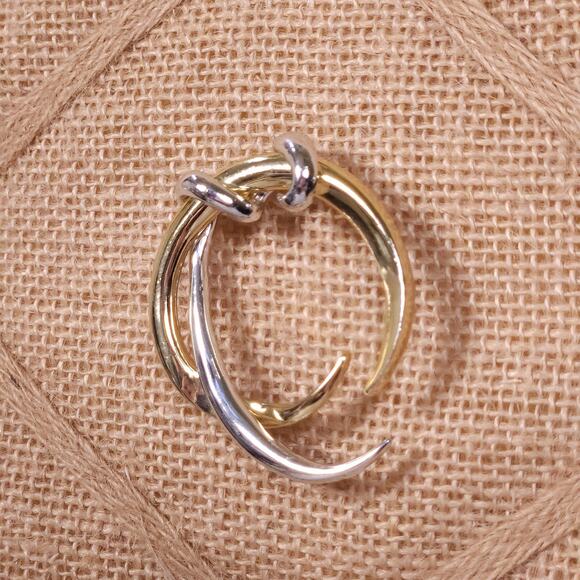 Sleek Vintage Silver-Tone Crescent Brooch - Modernist Lunar Design - Picture 6 of 10